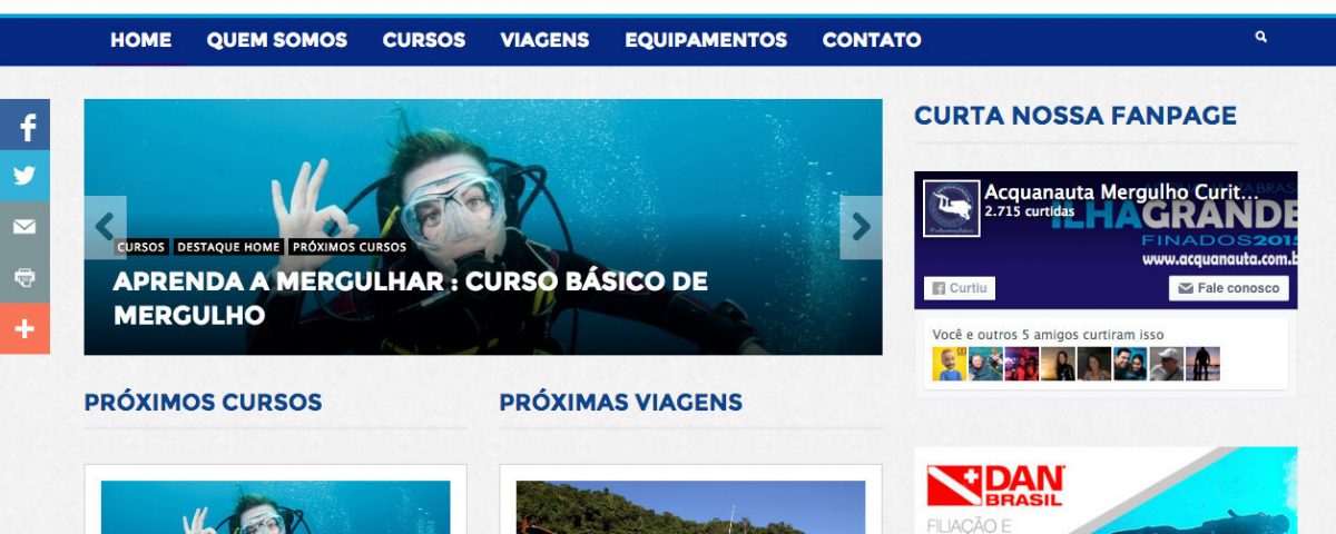 Web Site Aquanauta Mergulho